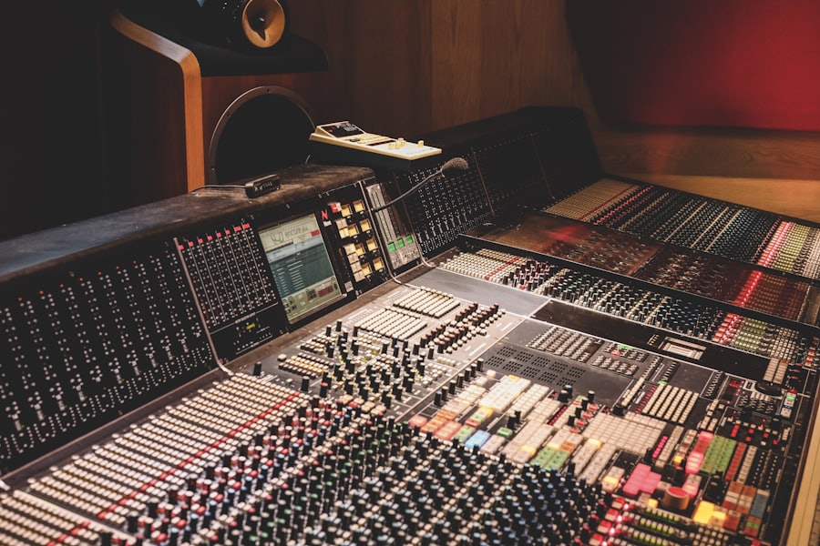 Console de mixage analogique éclairée