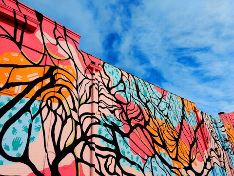 pink and multicolored wall paint