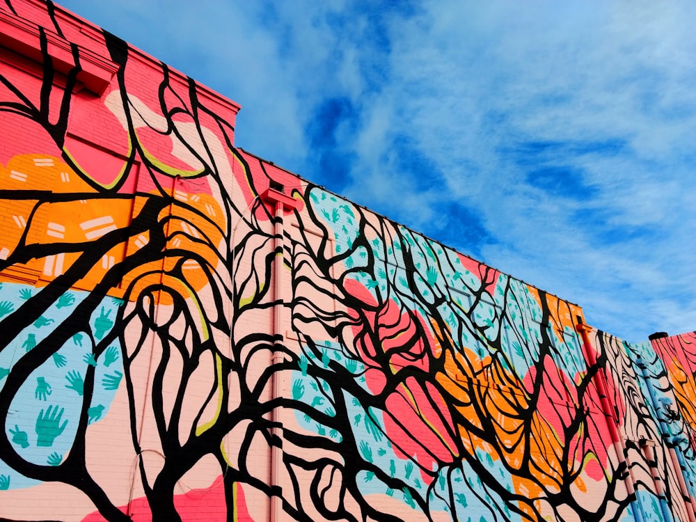 pink and multicolored wall paint