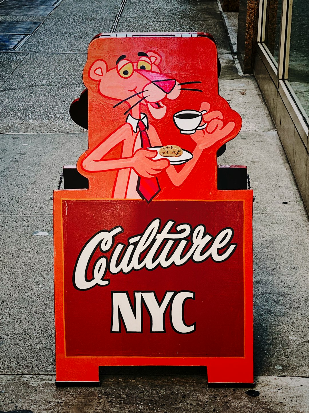 Culture NYC sidewalk sign