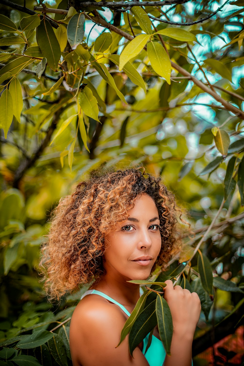 photo-shoot of woman under the tree