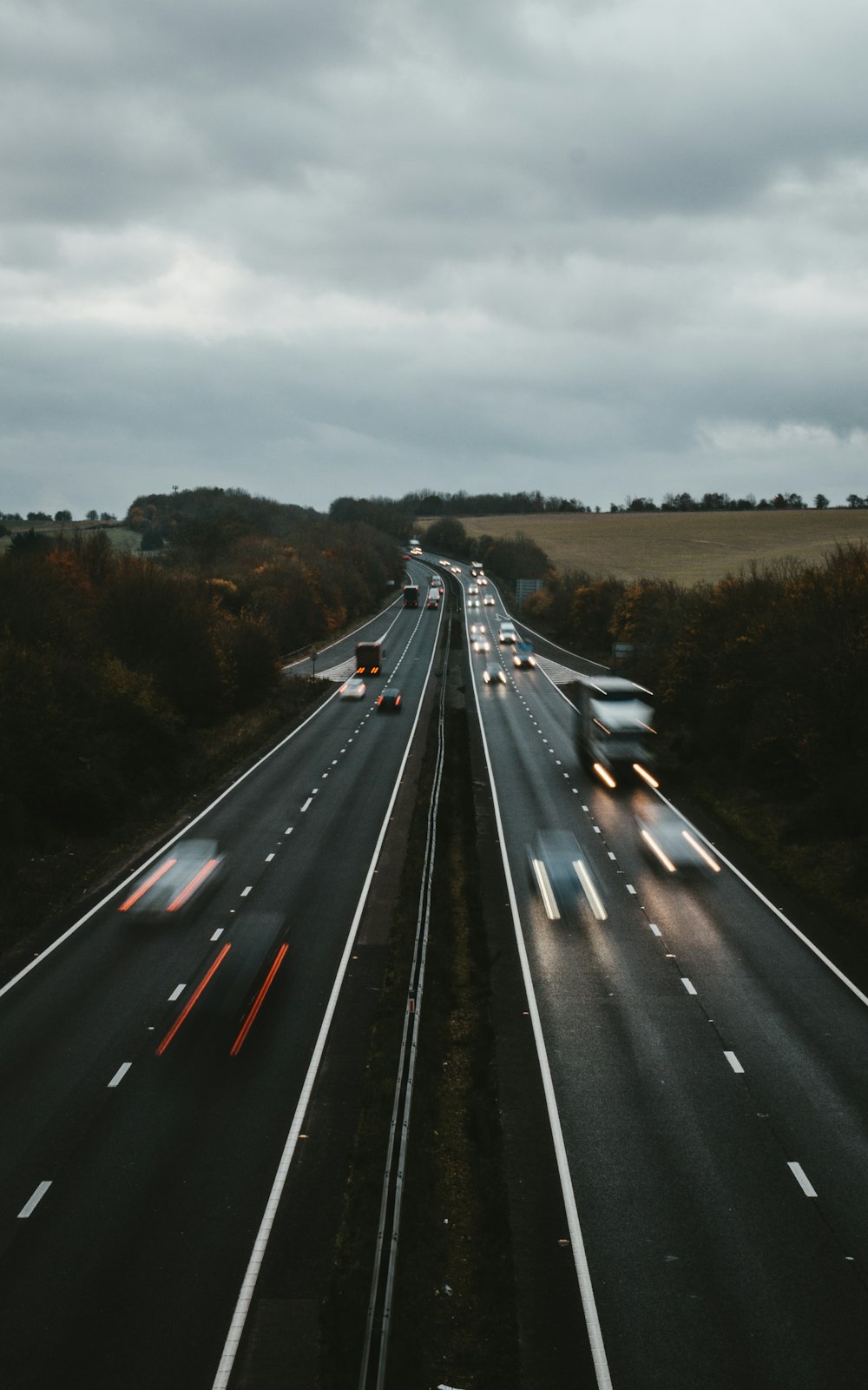 vehicles crossing two 2-lane roads