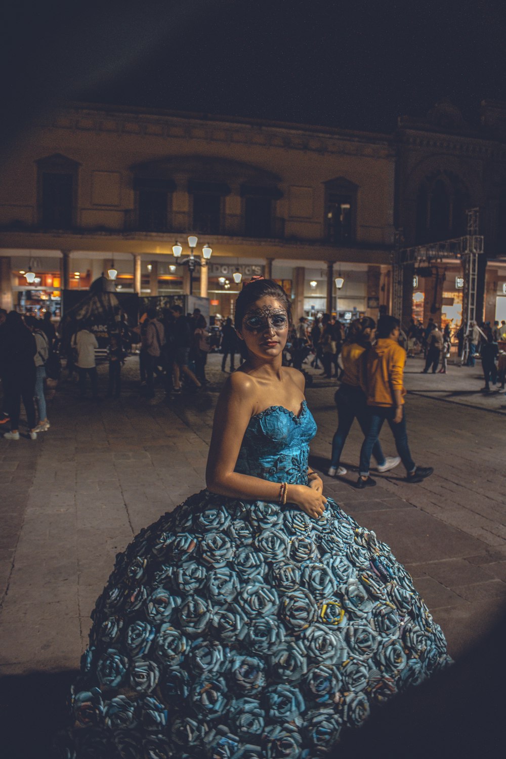 women's blue tube dress