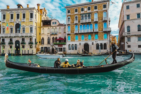 People on boat — Venice, Italy