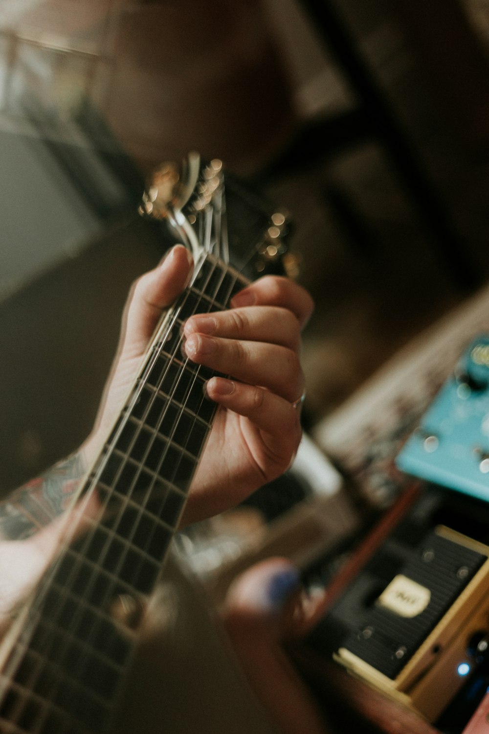 person playing guitar