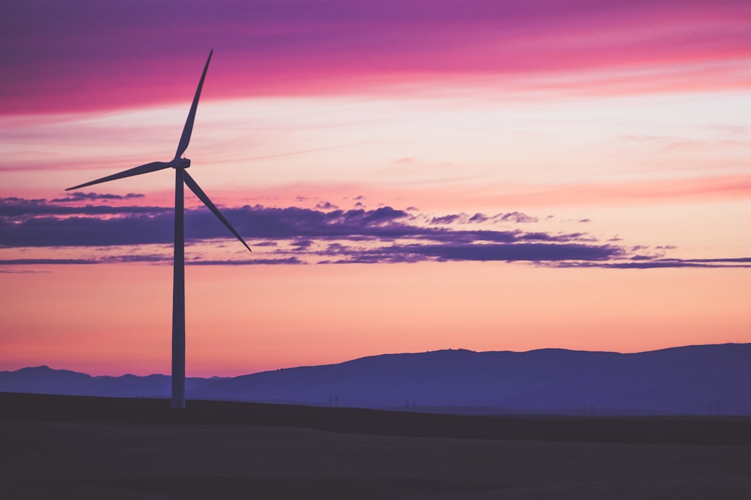 silhouette of wind turbine