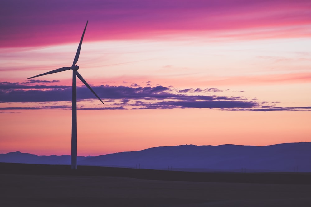 silhouette of wind turbine