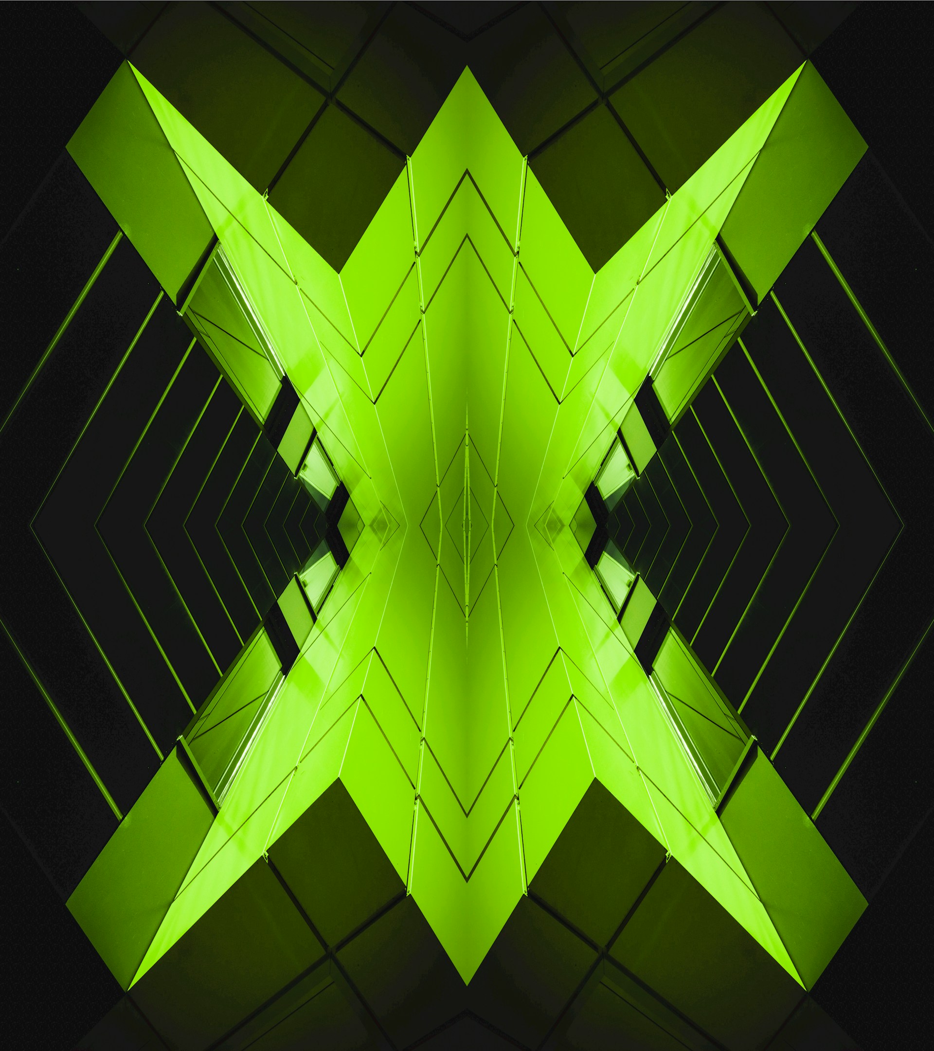 green and black kaleido wallpaper