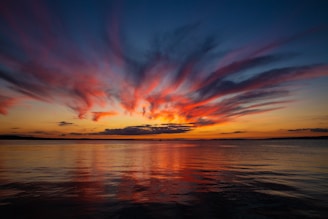 body of water during golden hour
