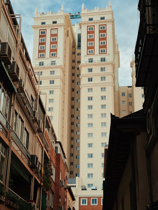 white concrete building in Malasaña Spain