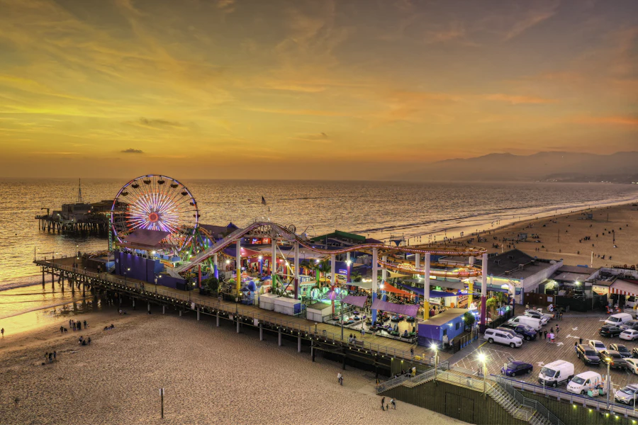 Santa Monica Pier at sunset, Los Angeles
