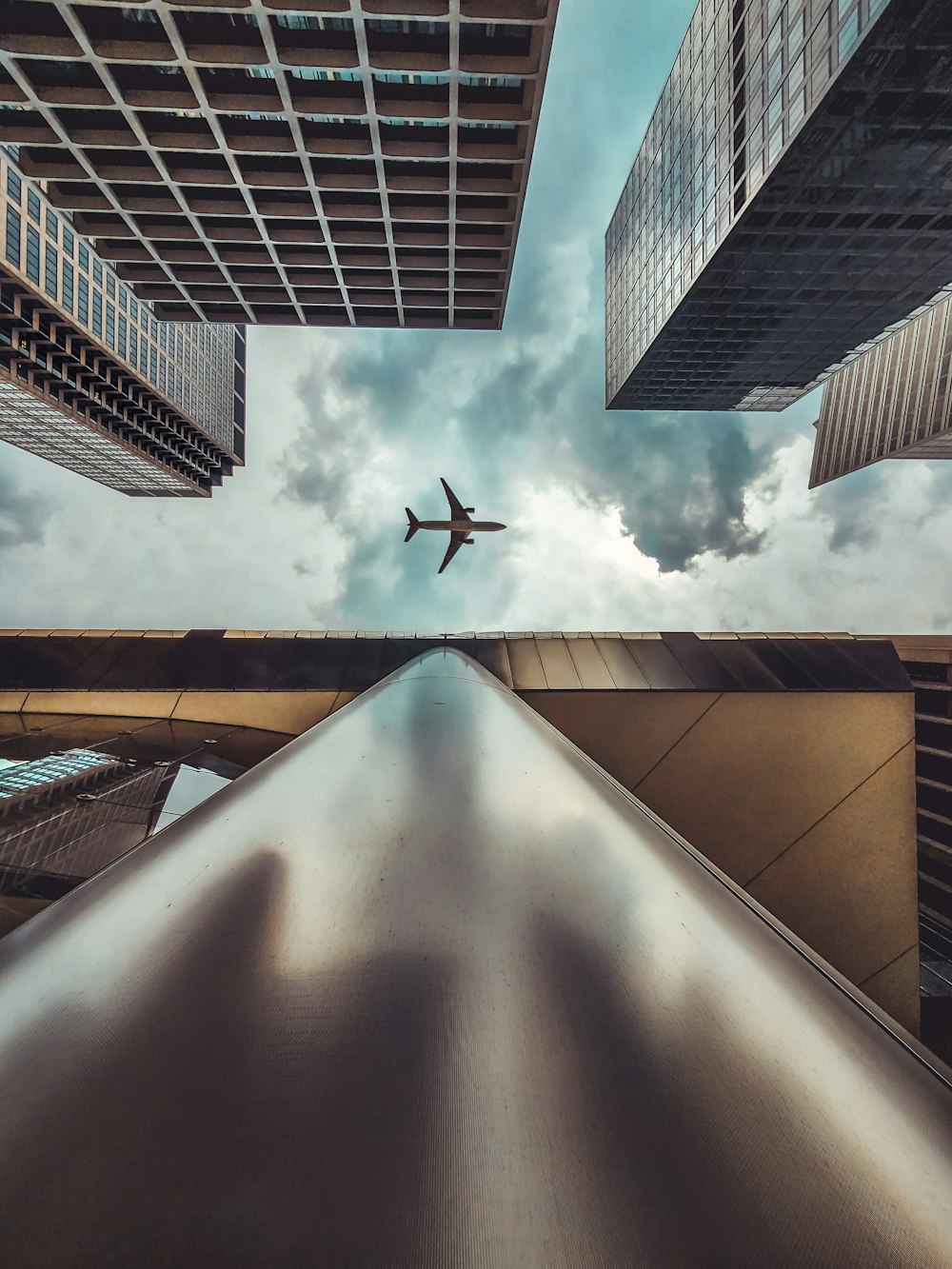 low-angle photograph of high-rise buildings