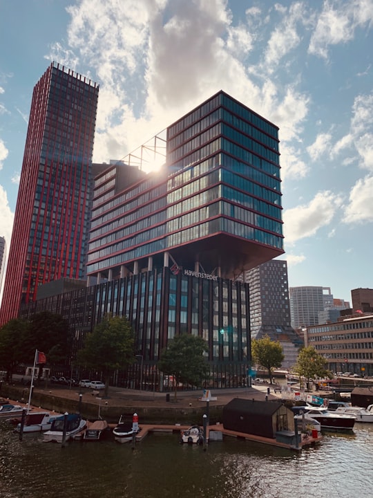 red and gray building in Cube Houses Netherlands