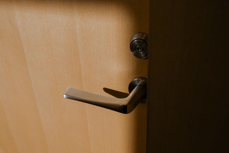 Holztuer mit dezenter Metallklinke