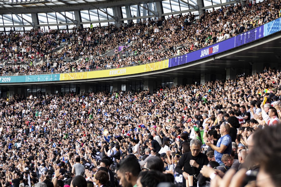 A cheering crowd at the Rugby World Cup in 2019 (Stefan Lehner via Unsplash)