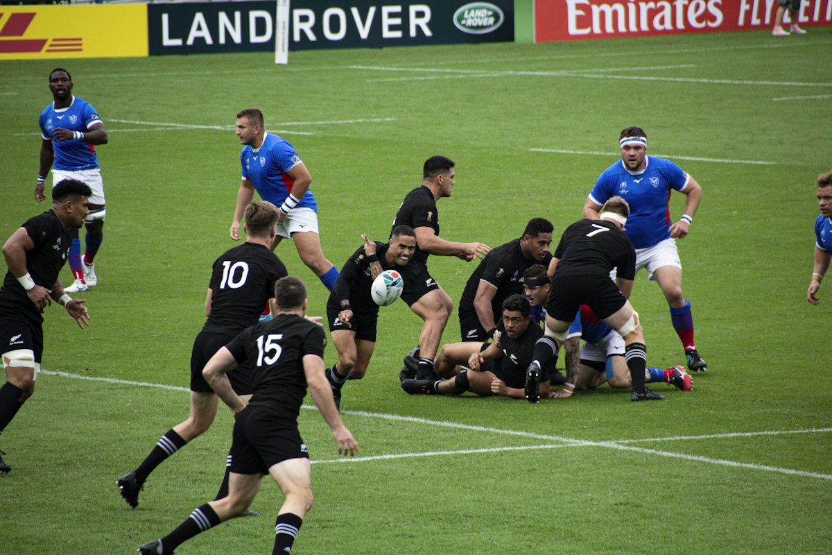 Team jerseys in action