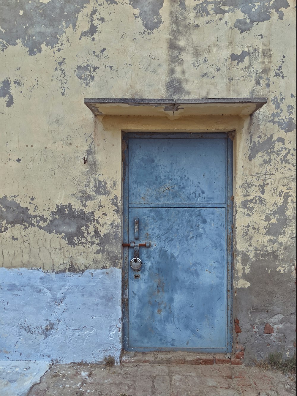 grey metal door close