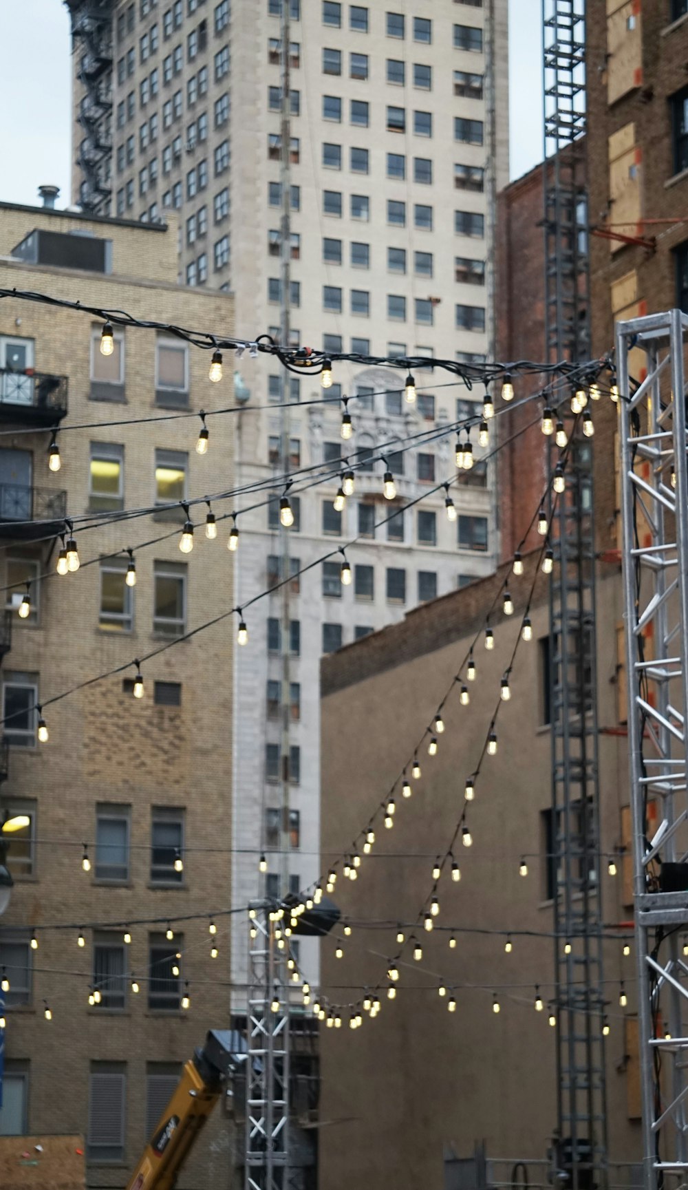 string lights on street