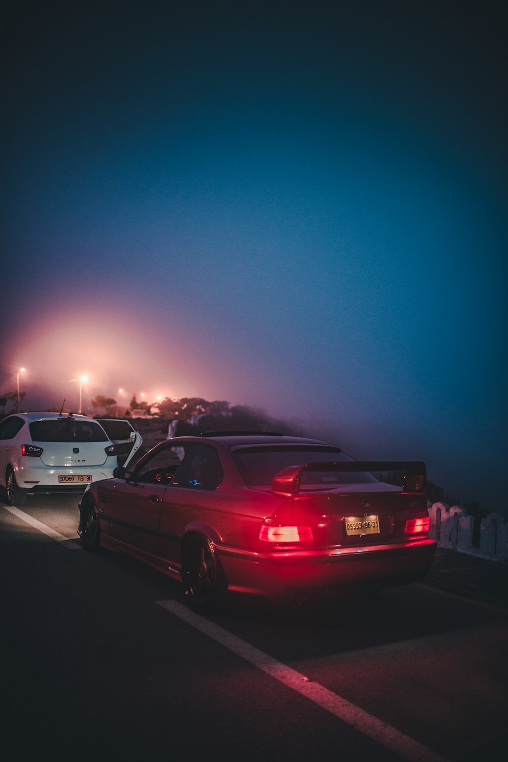 different vehicles on road during night time