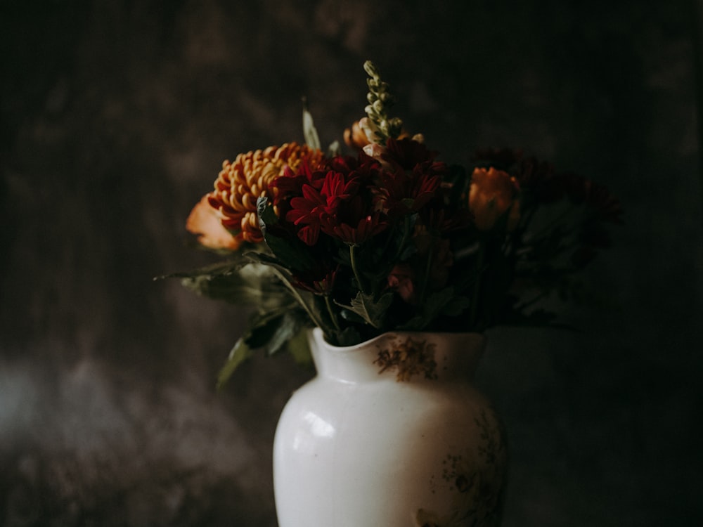 orange and red flowers