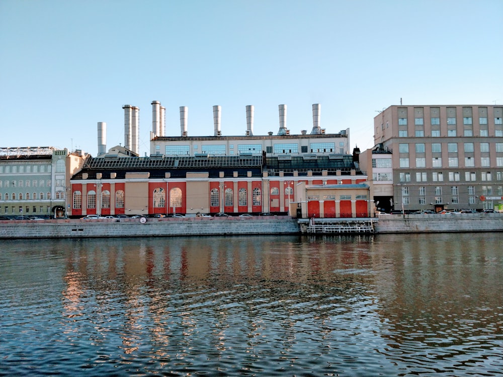 white and red concrete building