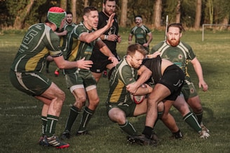 man playing football
