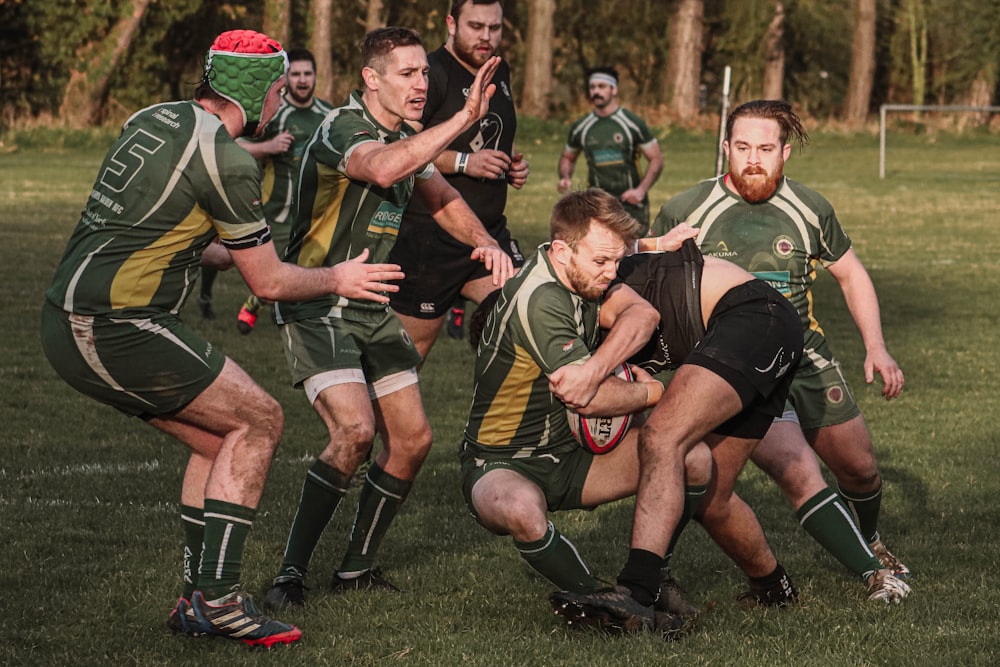 man playing football