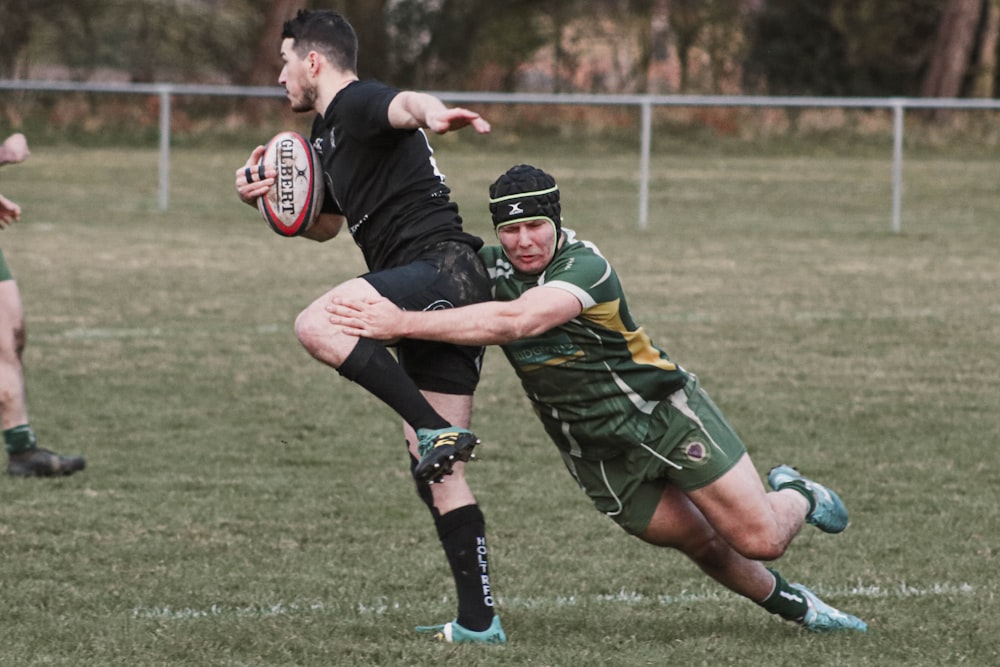 men playing rugby game