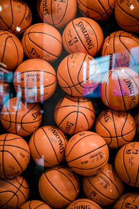 brown Spalding basketball lot