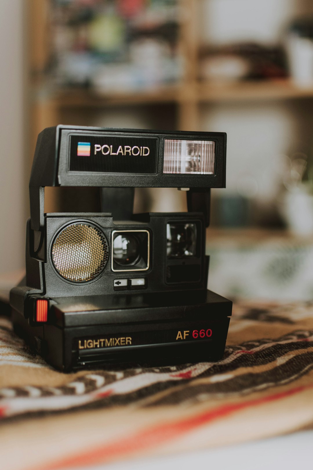 black Polaroid camera