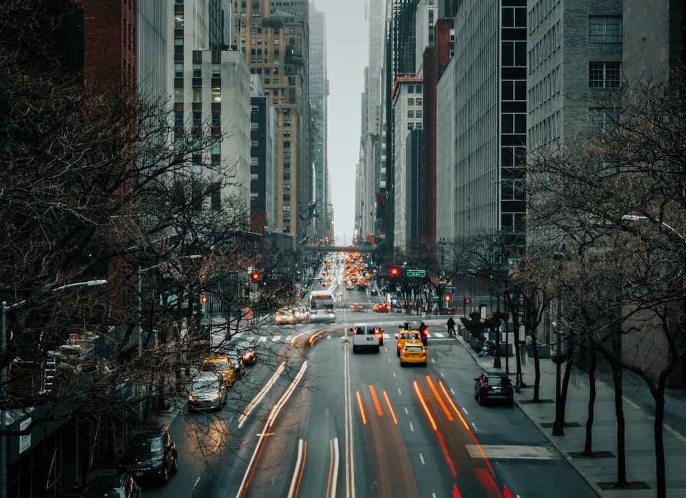 time-lapse photography of cars on roadway