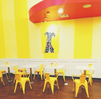 yellow plastic chairs