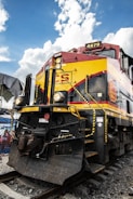 yellow and red train