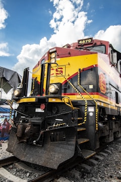 yellow and red train