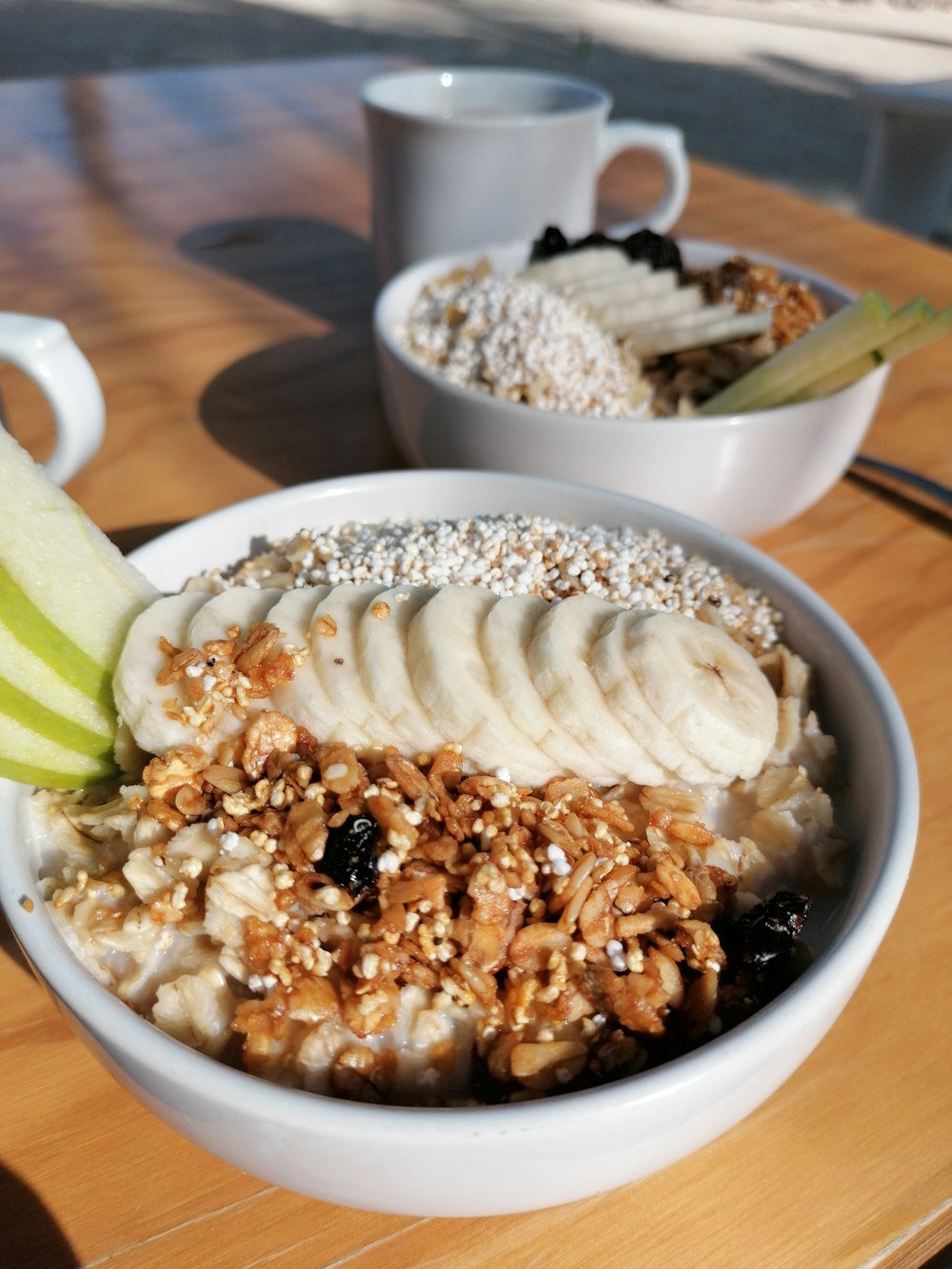 fruits and cereal bowl