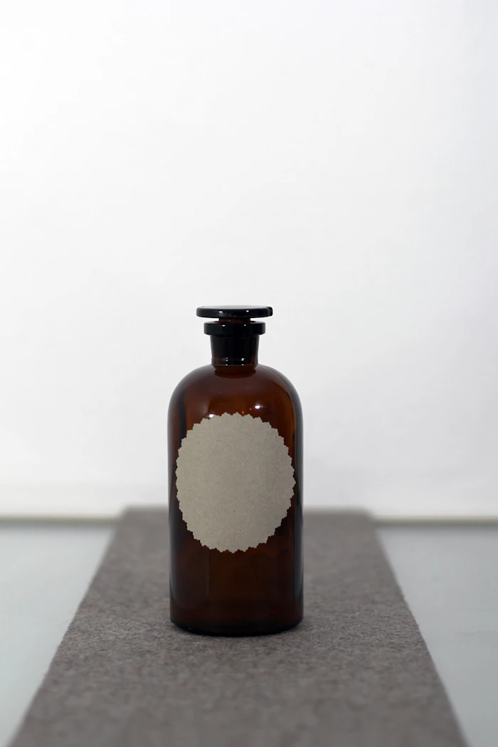 Amber glass attar bottle