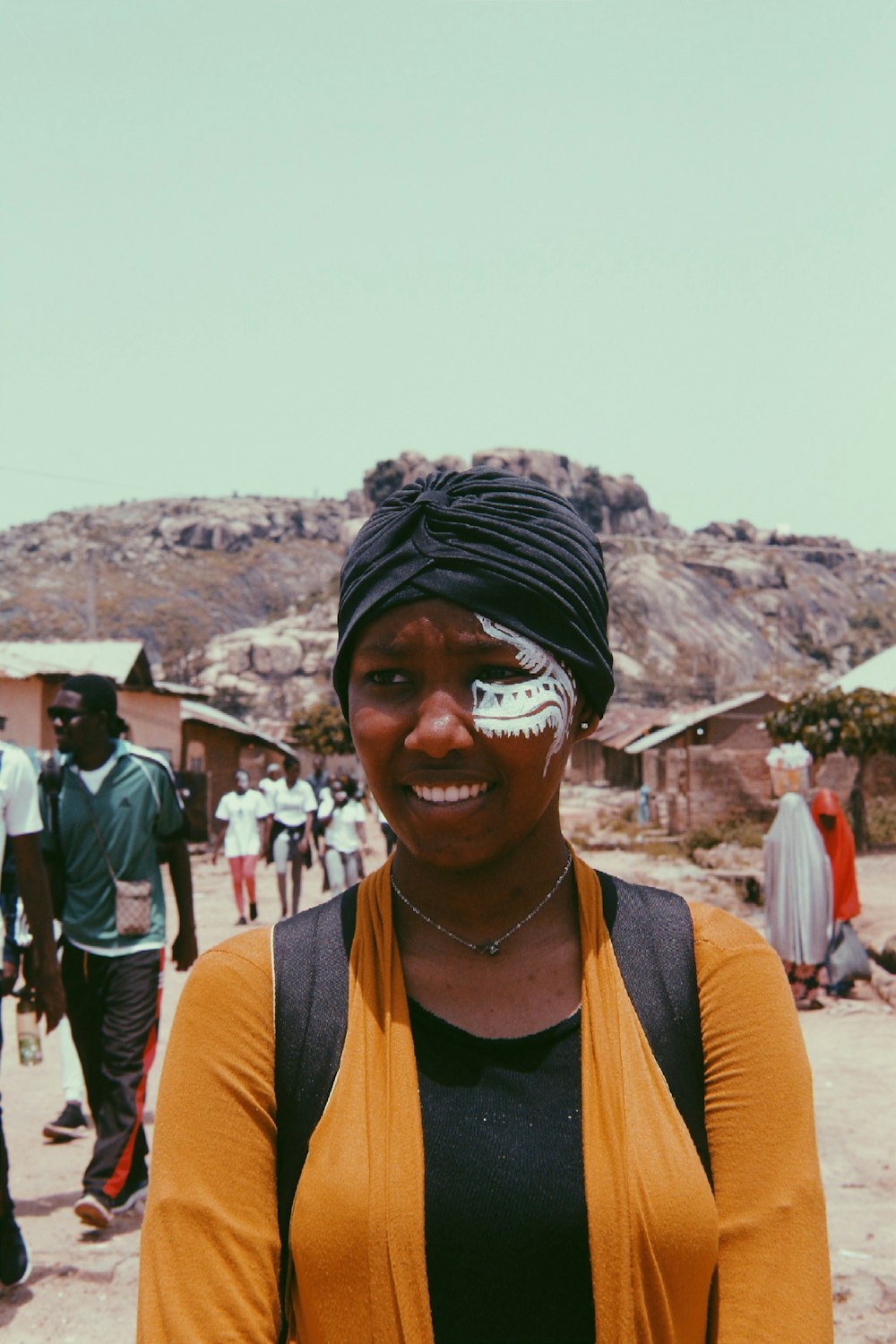 woman wearing white makeup