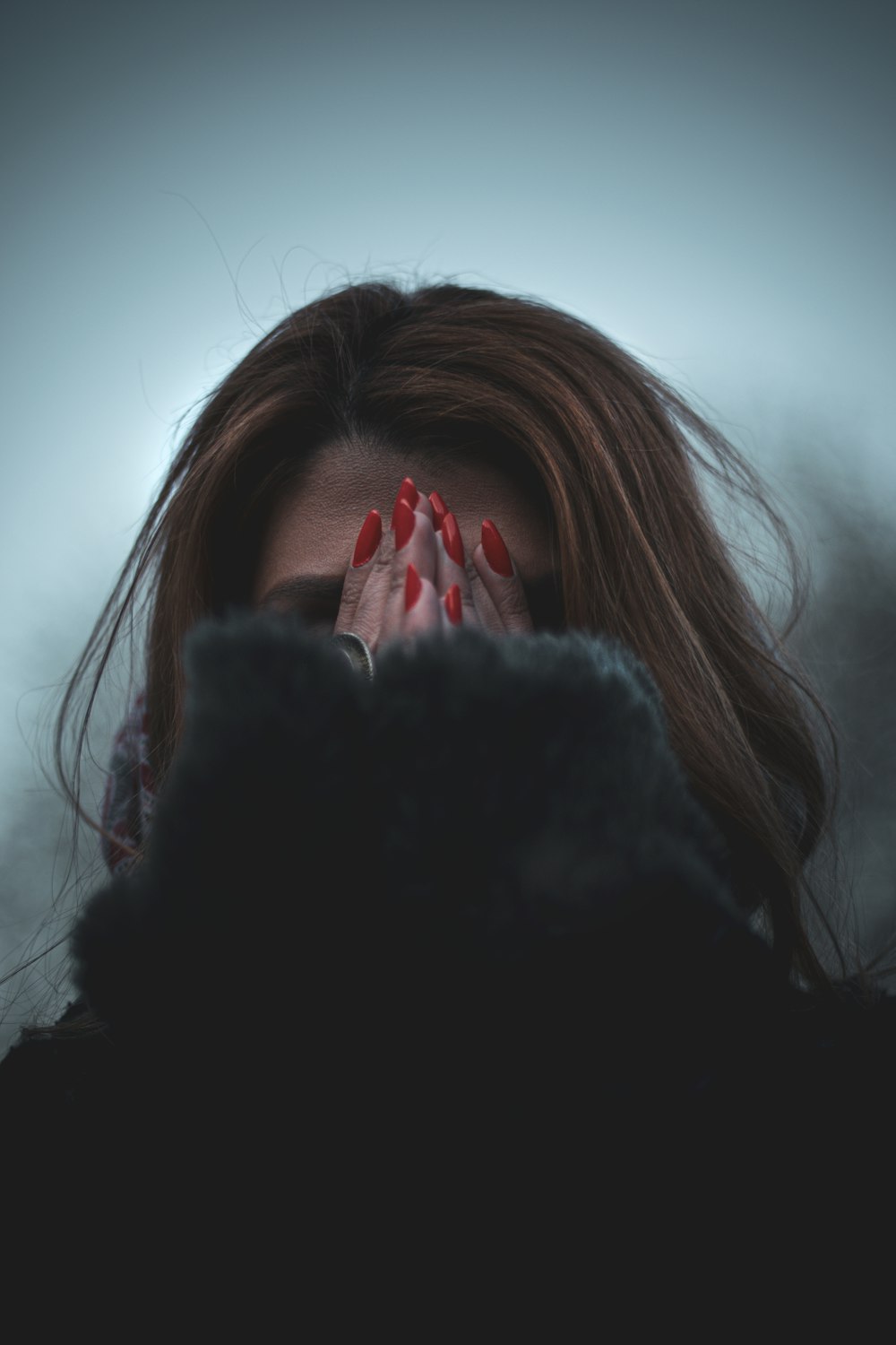 woman in black coat