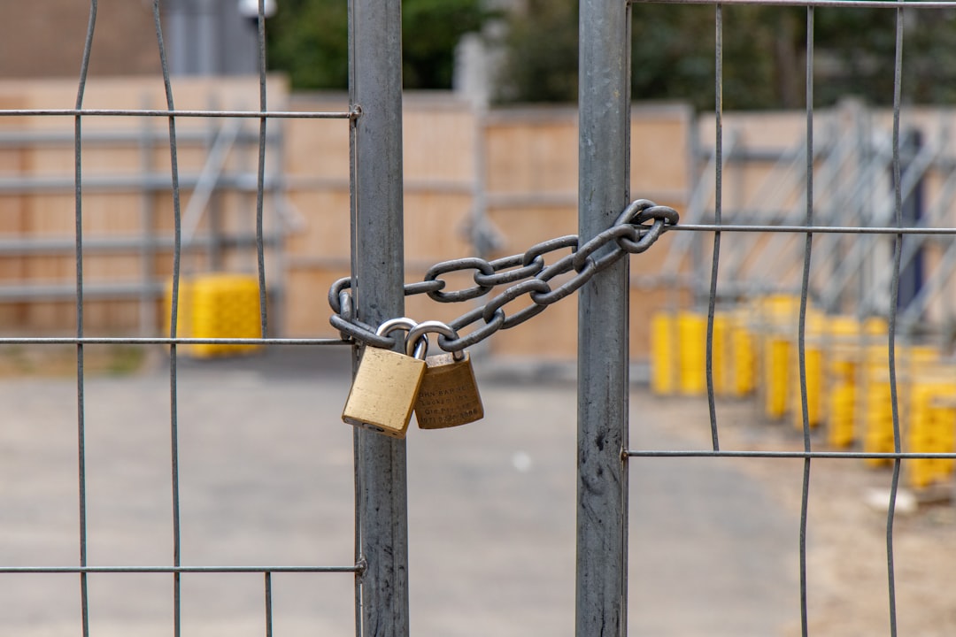 padlock with chain on gate