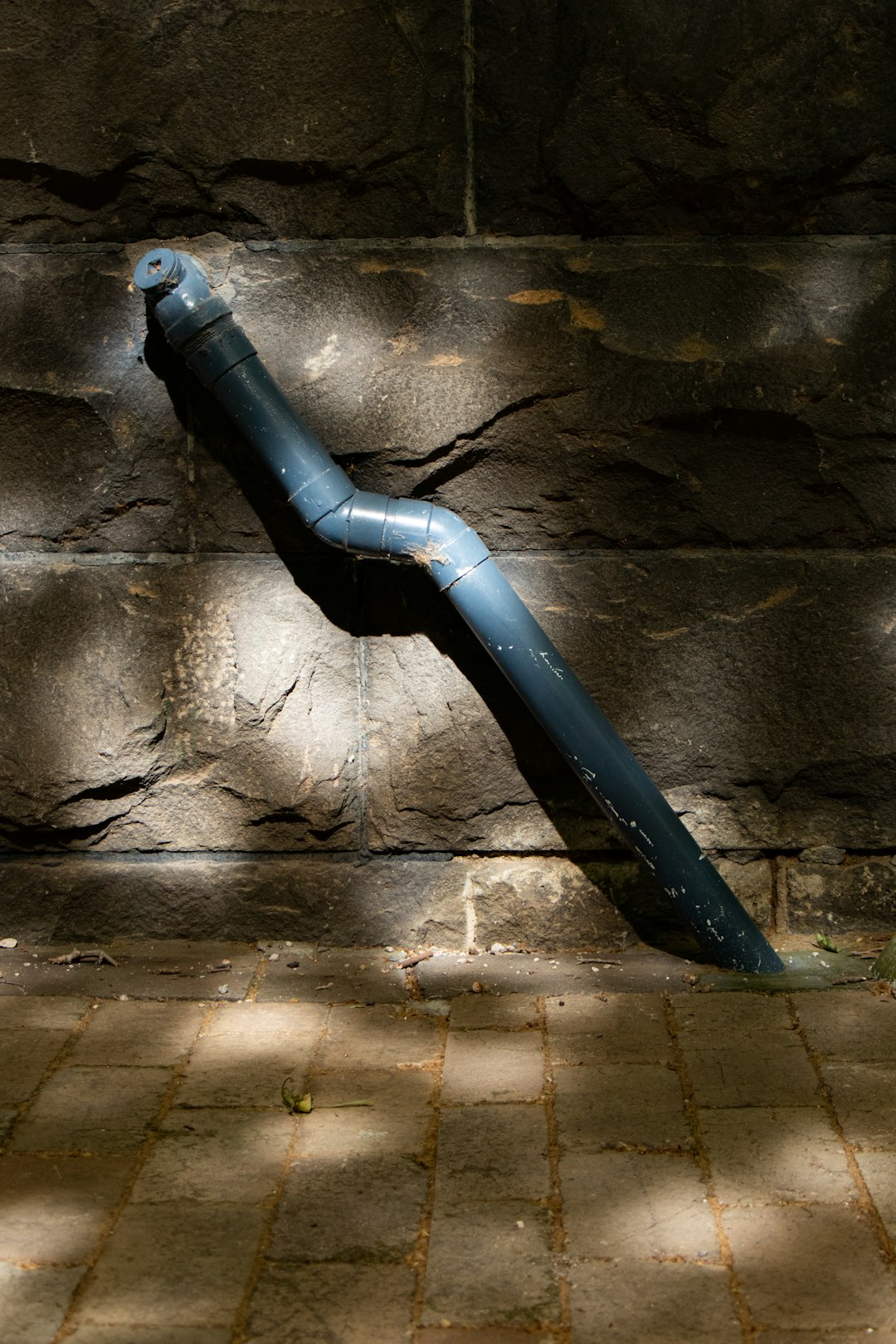 blue plastic pipe