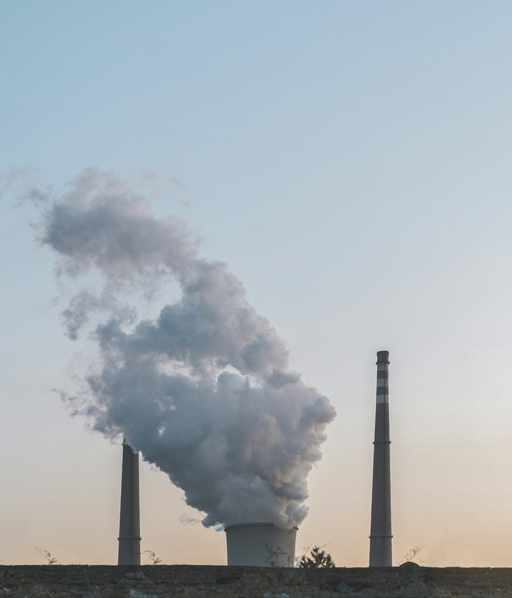 white smoke under blue sky