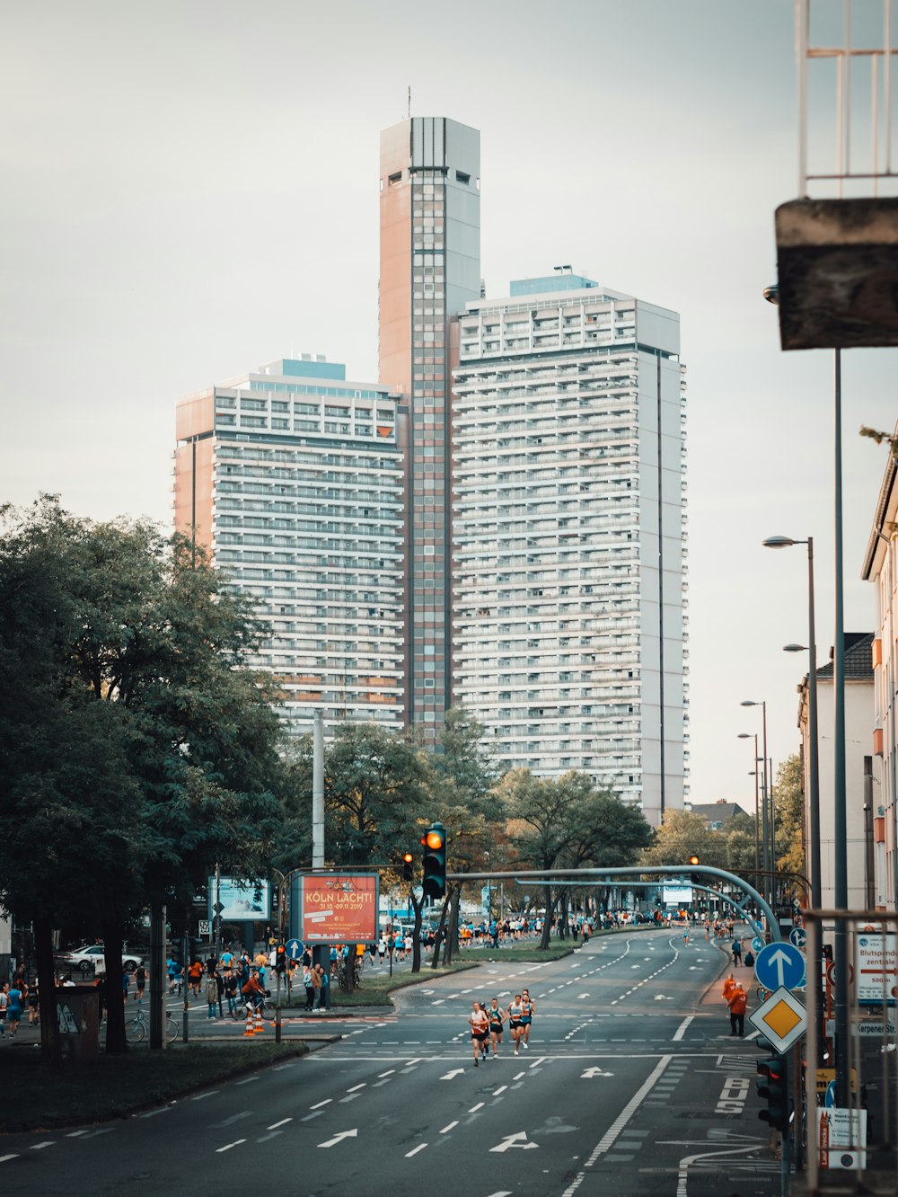 view photography of white high rise buildings