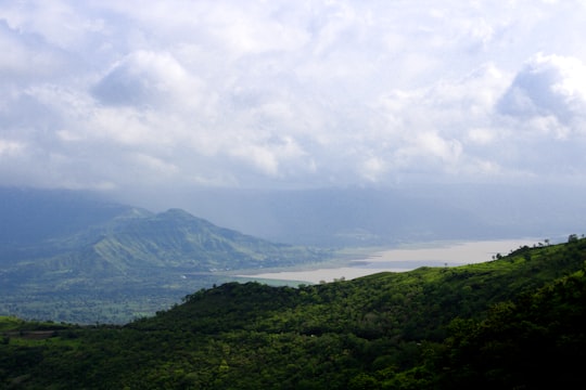 green mountains and gray clouds in Mahabaleshwar India