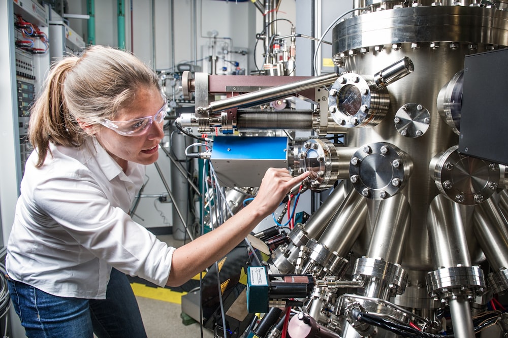 Scientist at Solar Energy Research Facility