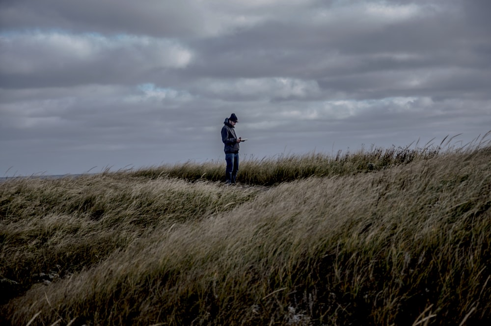 man standing on field