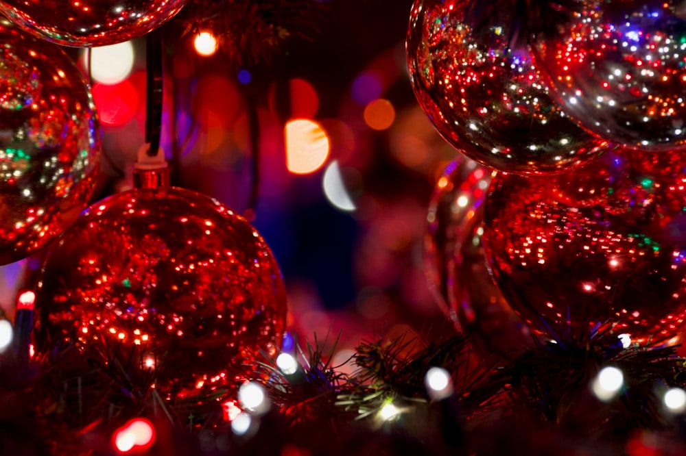 red Christmas baubles