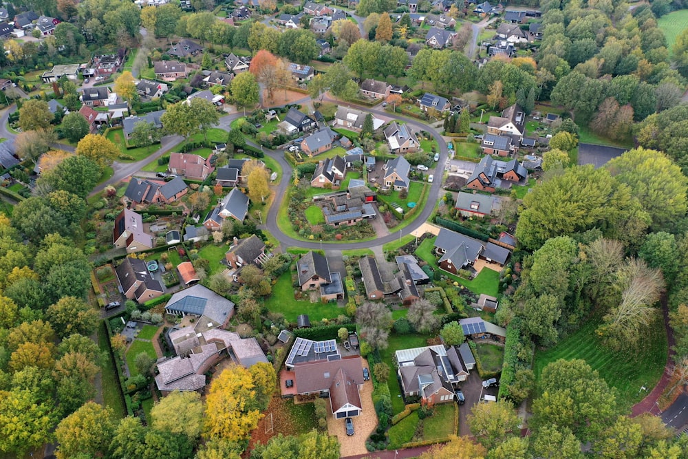 high-angle photo of buildings