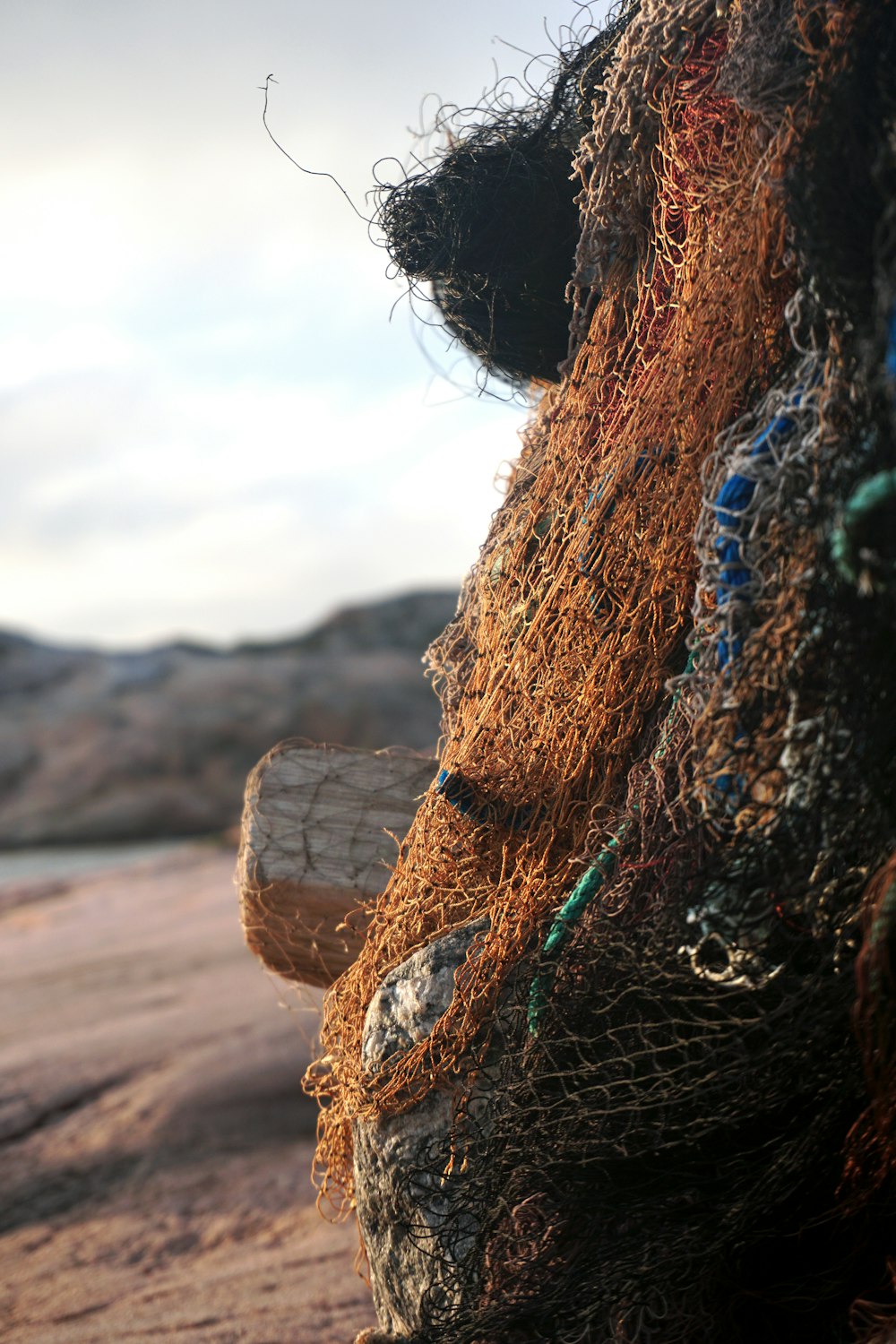 brown fishing net