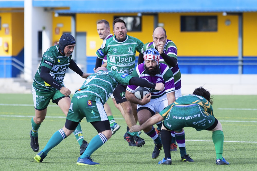 Équipe de football sur le terrain