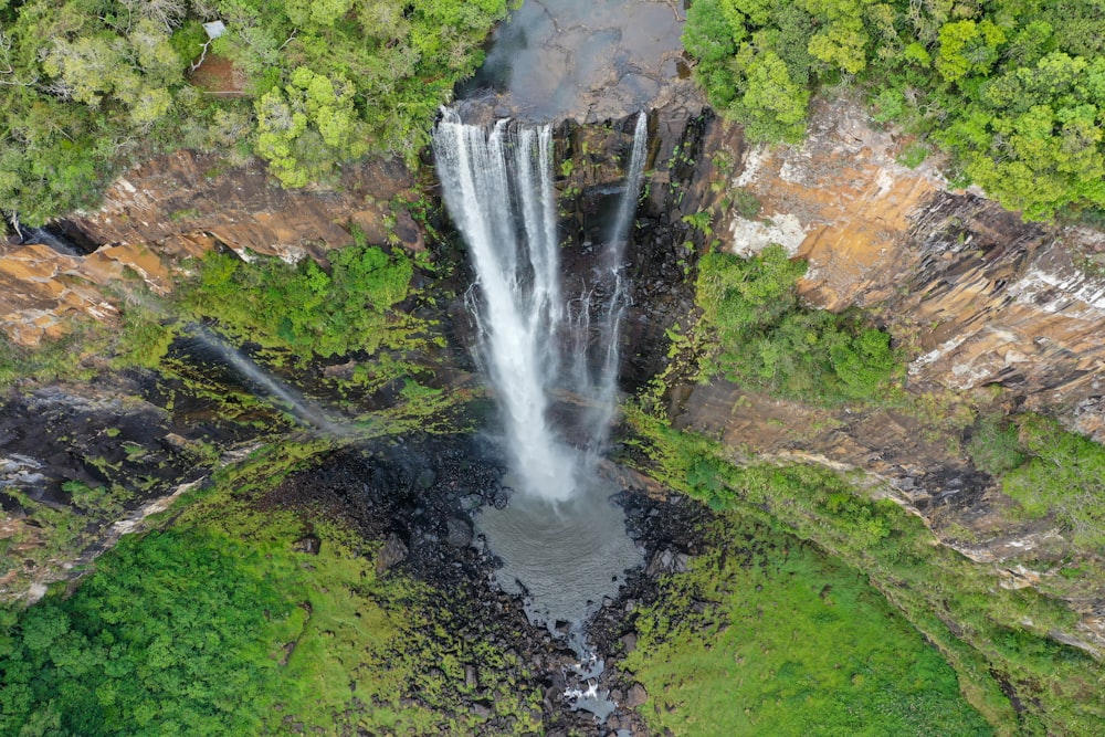 aerial photo of waterfalls during daytime